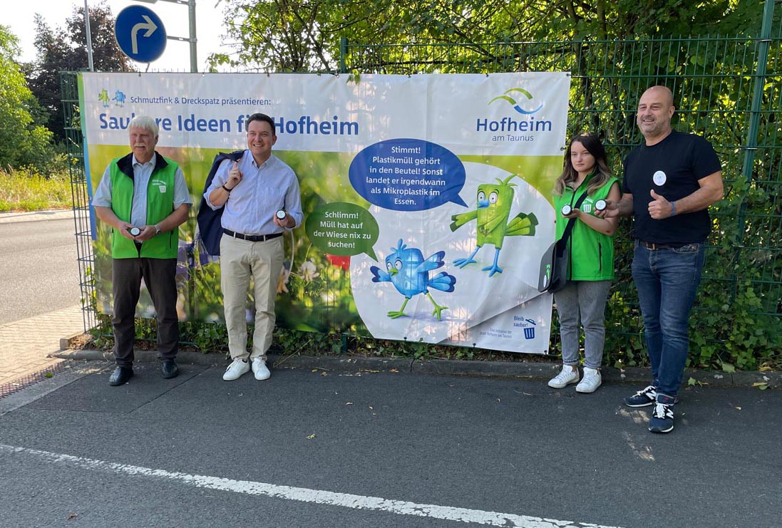 Read more about the article Hofheim: Schmutzfink und Dreckspatz machen Werbung für Abfallvermeidung im Stadtgebiet