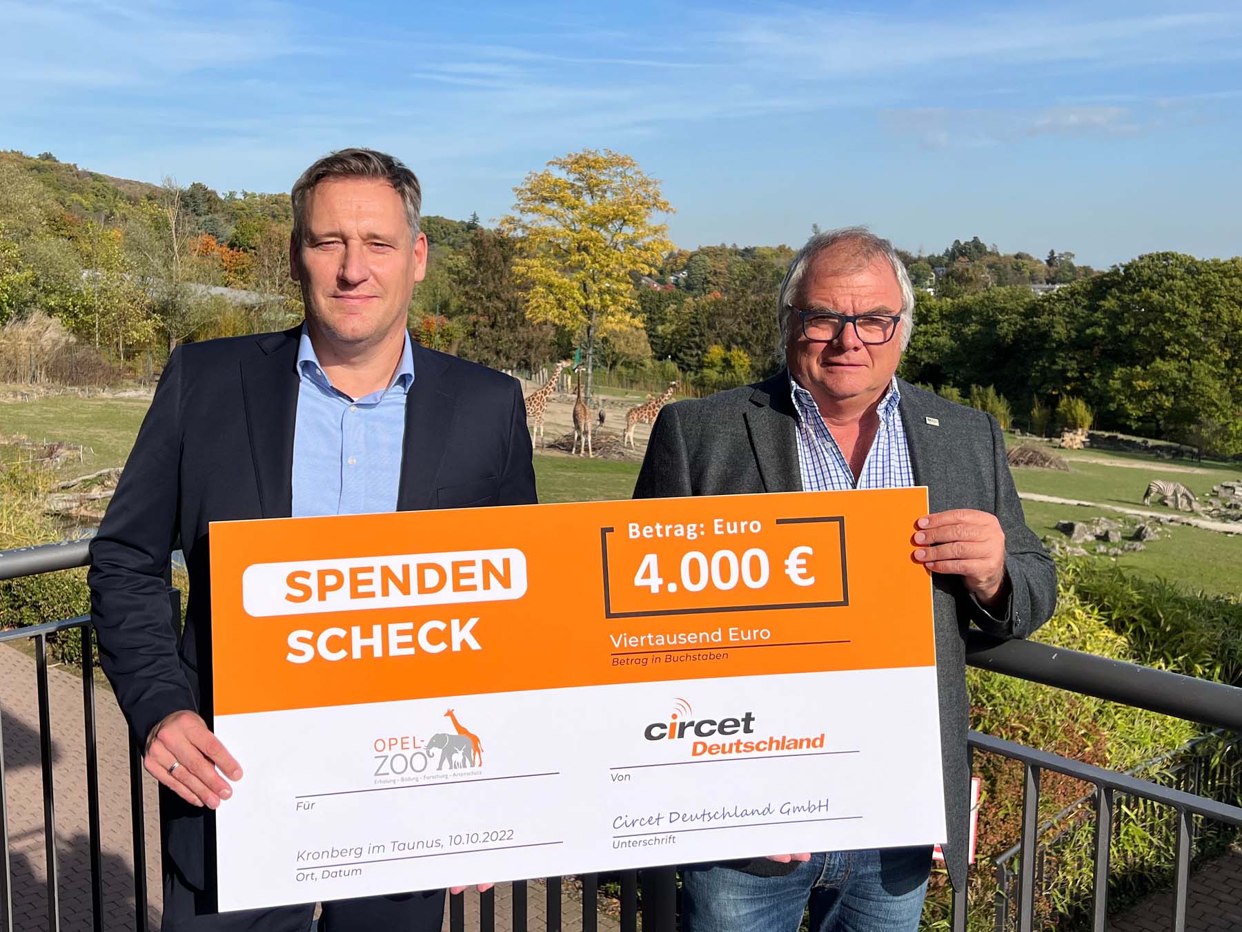 Read more about the article Kronberg: Erfreuliches Engagement –  Opel-Zoo erhält Spende von Circet Deutschland GmbH