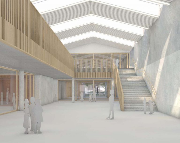 Eine Visualisierung der geplanten Grundschule. - Bild: KISSLER EFFGEN + PARTNER Architekten