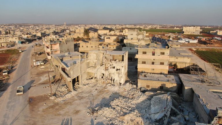 Drone footage of the destruction across Syria