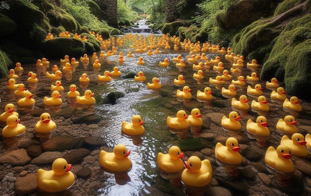 Mehr über den Artikel erfahren Oberursel: Die Enten kommen zurück auf den Urselbach – Lions Club veranstaltet das 19. Entenrennen