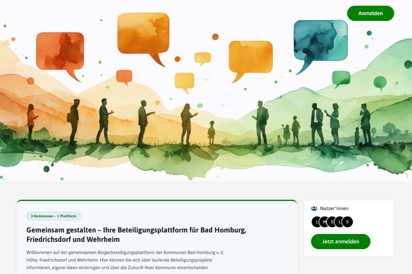 Mehr über den Artikel erfahren Bad Homburg/Friedrichsdorf/Wehrheim: Drei Kommunen im Hochtaunuskreis setzen auf digitale Bürgerbeteiligung